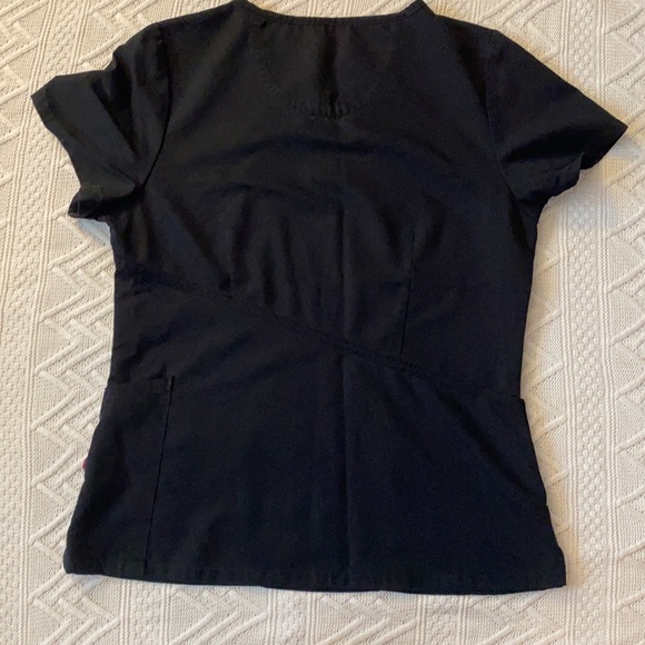 USED! Fair/Good Condition! Urbane Scrub Top! Black!! Sophie Mock Wrap Top! - Picture 5 of 6